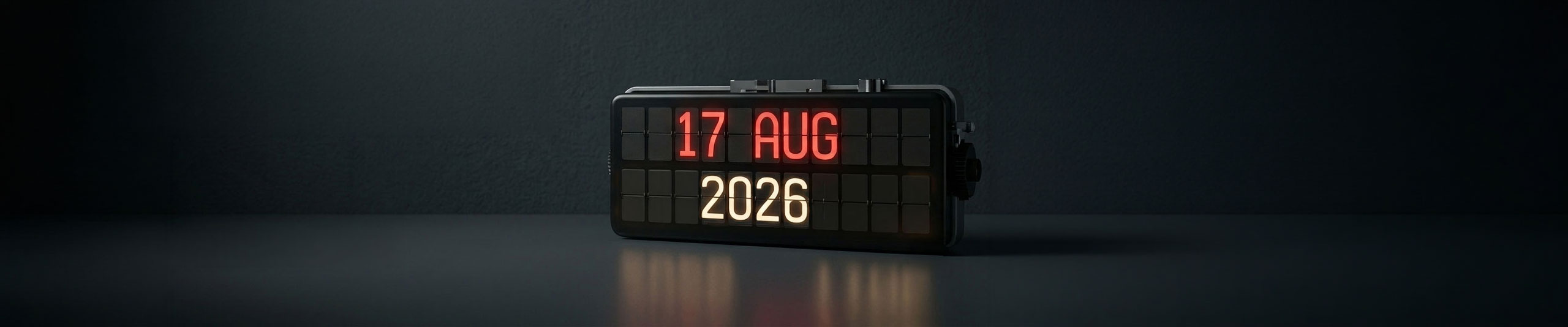 Digital calendar displaying 17 August 2026, symbolizing an important business milestone, event date, product launch, or strategic planning timeline.